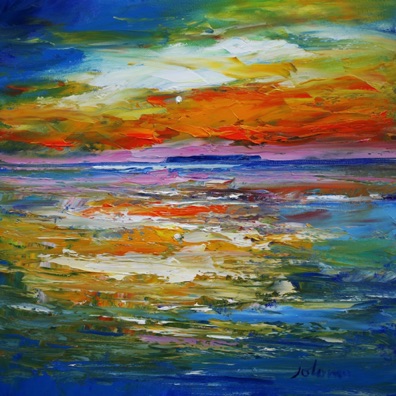 A Winter Sunset Isle of Staffa 16x16